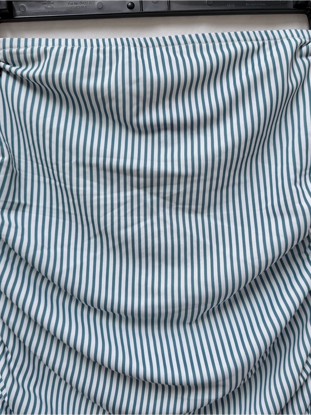 Edited Gaia Gathered Mini Dress Blue and White Strapless Dress - Picture 3 of 8